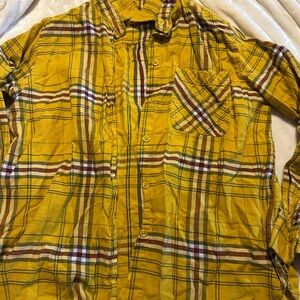 Yellow Plaid Button Down Shirt